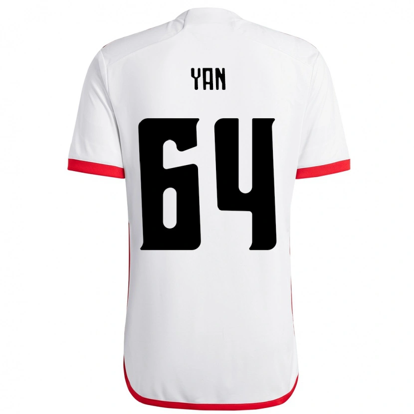Danxen Donna Maglia Wallace Yan #64 Bianco Rosso Kit Gara Away 2025/26 Maglietta