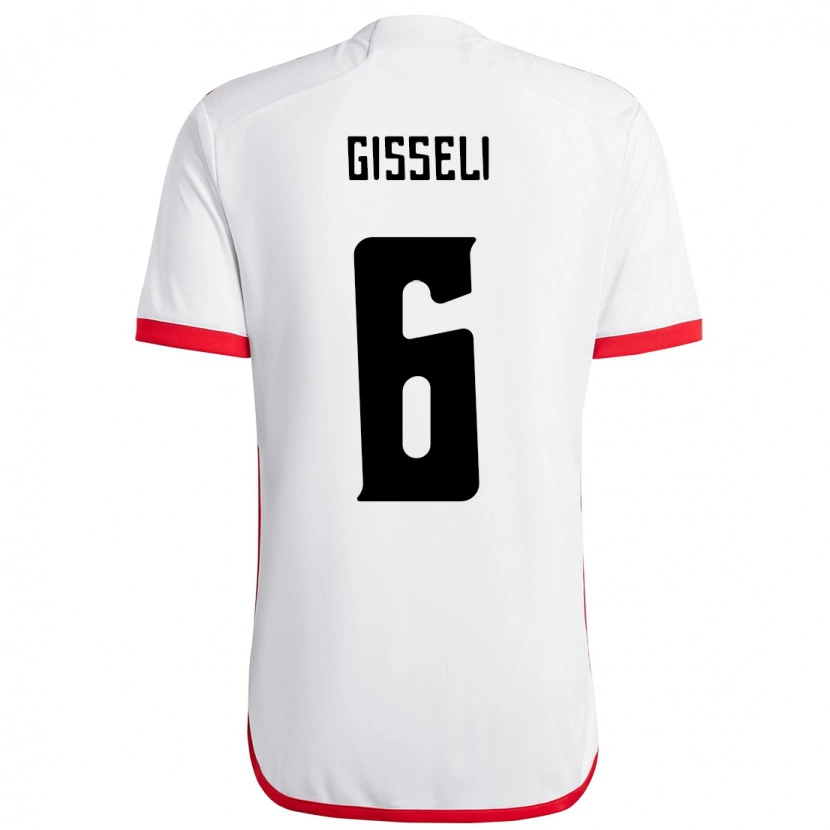 Danxen Donna Maglia Gisseli #6 Bianco Rosso Kit Gara Away 2025/26 Maglietta