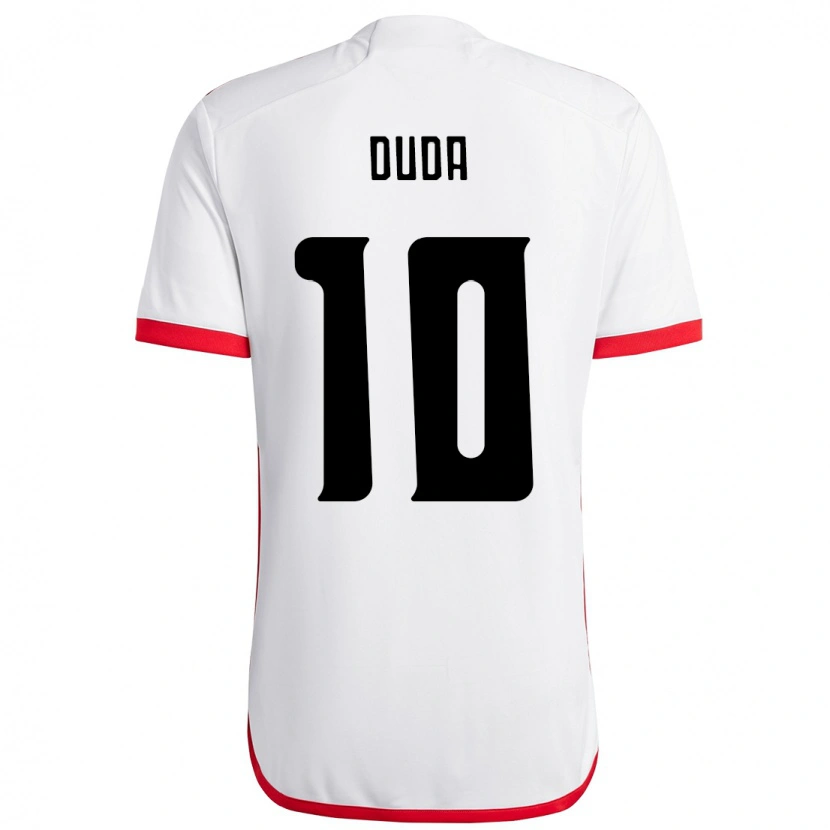 Danxen Donna Maglia Duda Francelino #10 Bianco Rosso Kit Gara Away 2025/26 Maglietta