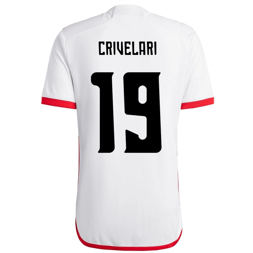 Danxen Donna Maglia Crivelari #19 Bianco Rosso Kit Gara Away 2025/26 Maglietta