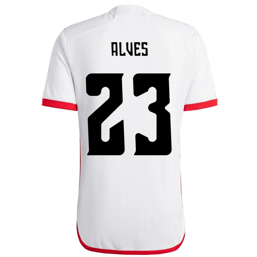 Danxen Donna Maglia Karol Alves #23 Bianco Rosso Kit Gara Away 2025/26 Maglietta