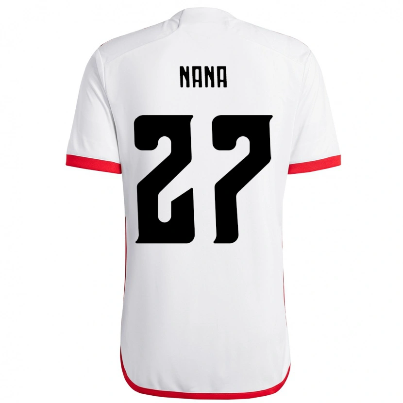 Danxen Donna Maglia Naná #27 Bianco Rosso Kit Gara Away 2025/26 Maglietta