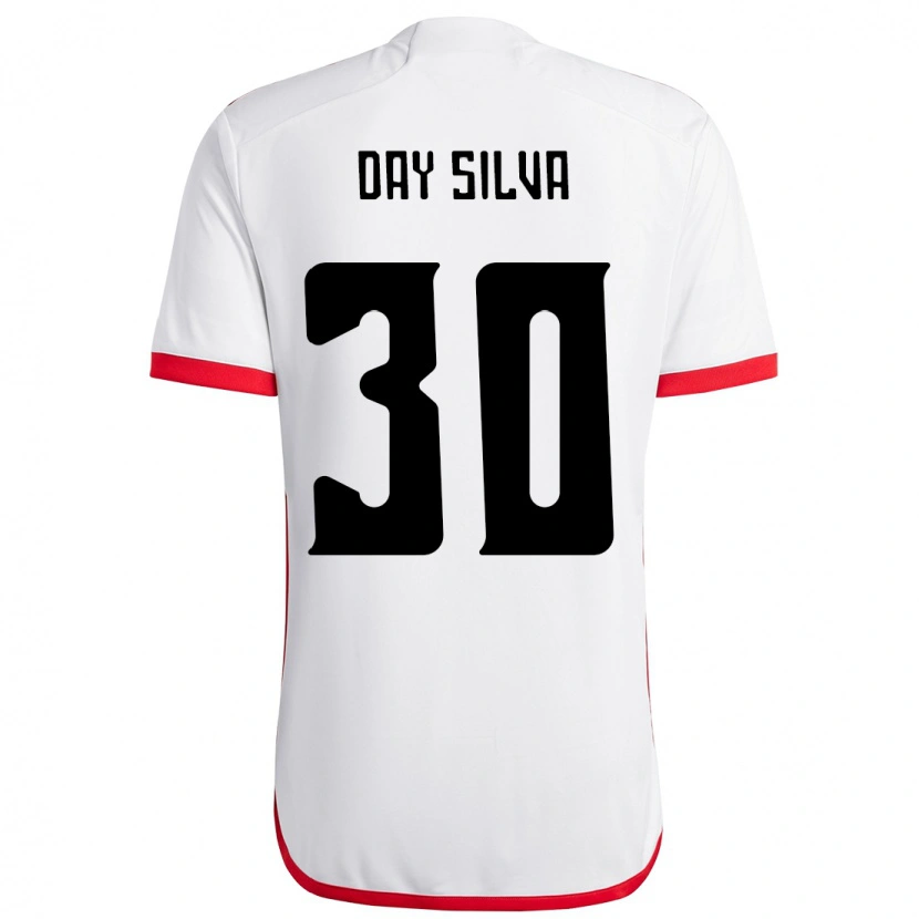 Danxen Donna Maglia Day Silva #30 Bianco Rosso Kit Gara Away 2025/26 Maglietta
