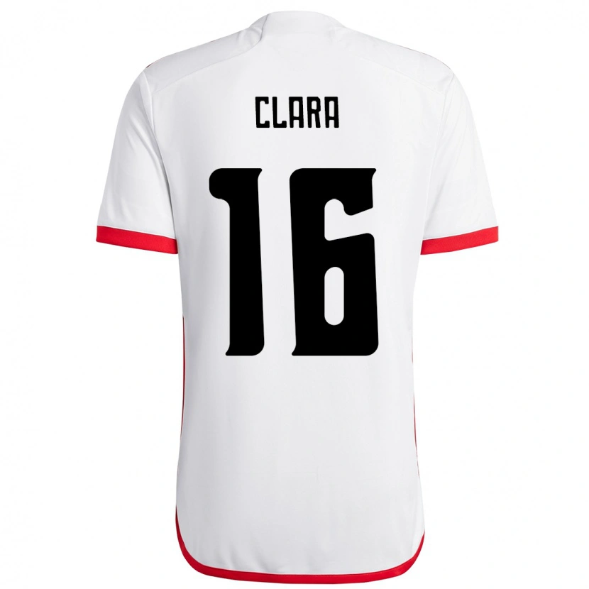 Danxen Donna Maglia Ana Clara #16 Bianco Rosso Kit Gara Away 2025/26 Maglietta