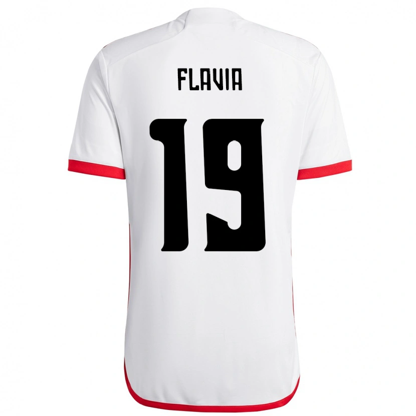 Danxen Donna Maglia Flavia #19 Bianco Rosso Kit Gara Away 2025/26 Maglietta