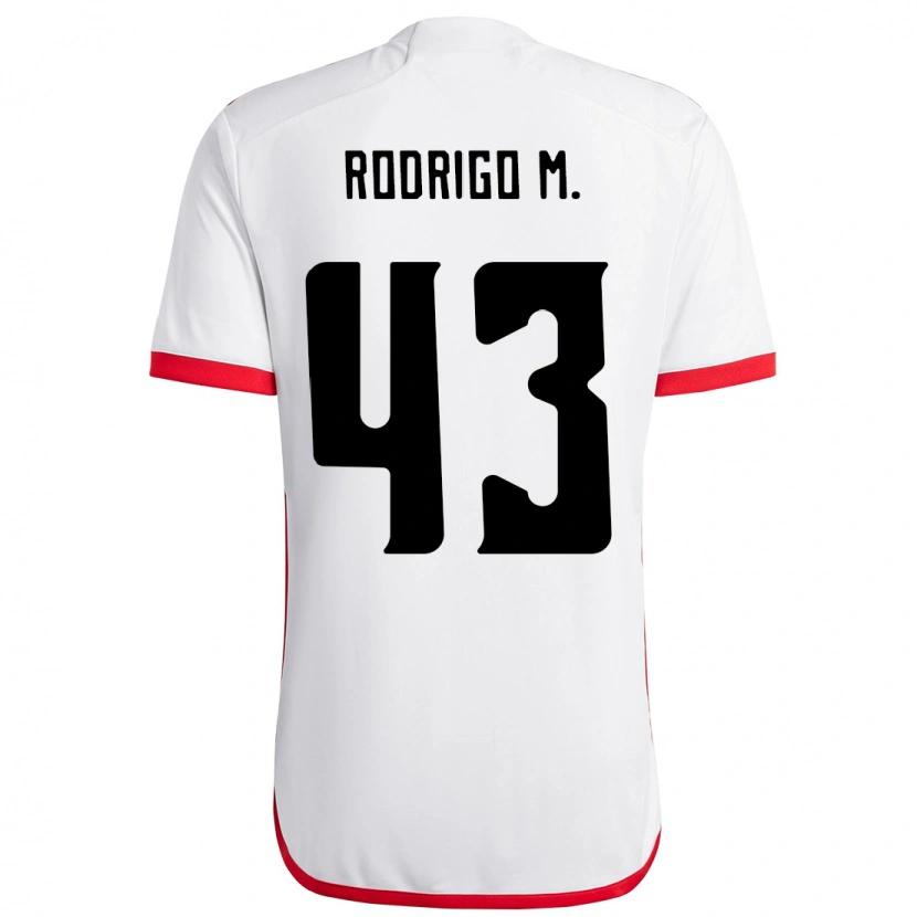 Danxen Donna Maglia Rodrigo Muniz #43 Bianco Rosso Kit Gara Away 2025/26 Maglietta