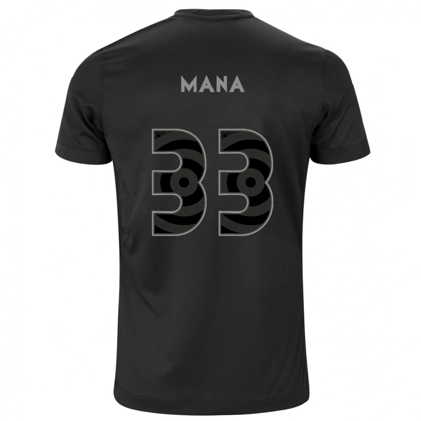 Danxen Donna Maglia Léo Mana #33 Nero Bianco Kit Gara Away 2025/26 Maglietta