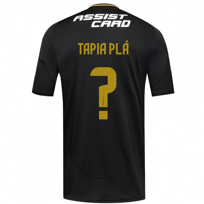 Danxen Donna Maglia Santiago Tapia Plá #0 Nero Bianco Kit Gara Away 2025/26 Maglietta