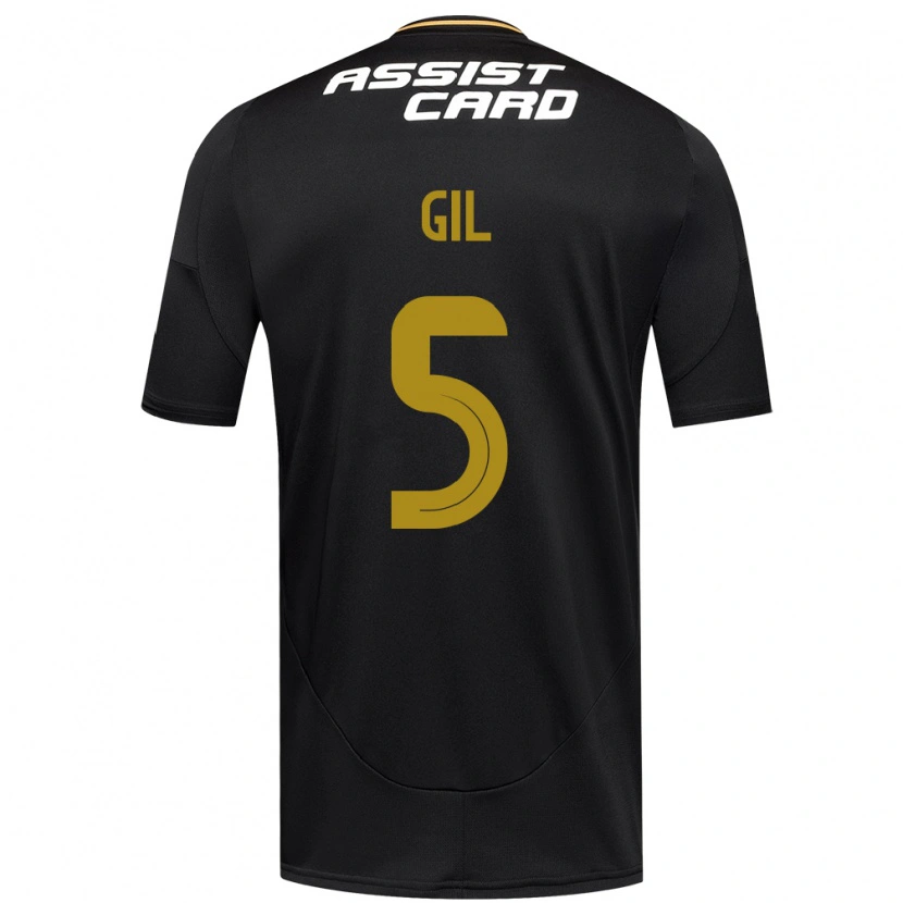 Danxen Donna Maglia Leonardo Gil #5 Nero Bianco Kit Gara Away 2025/26 Maglietta