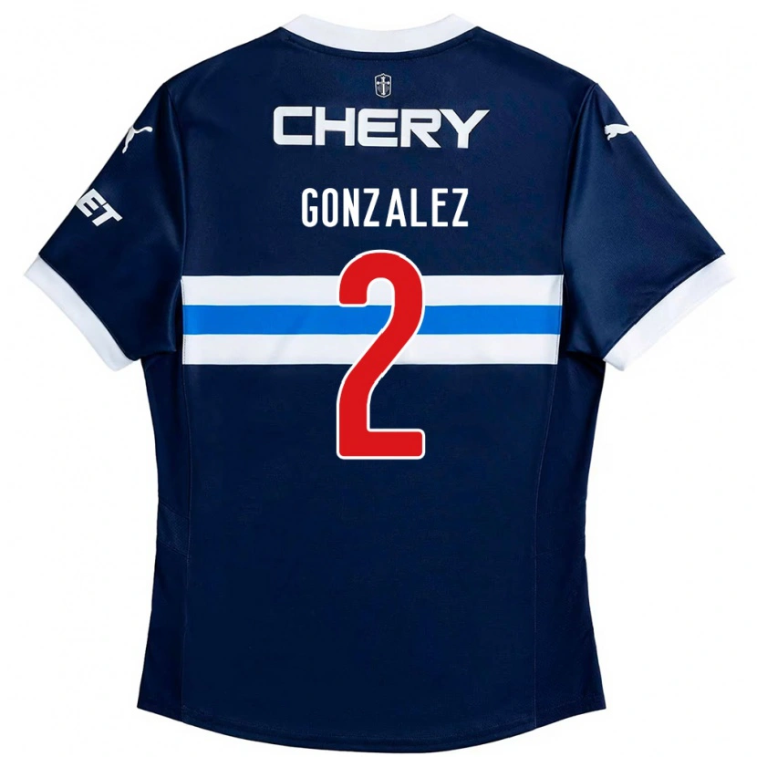 Danxen Donna Maglia Daniel González #2 Blu Royal Bianco Kit Gara Away 2025/26 Maglietta