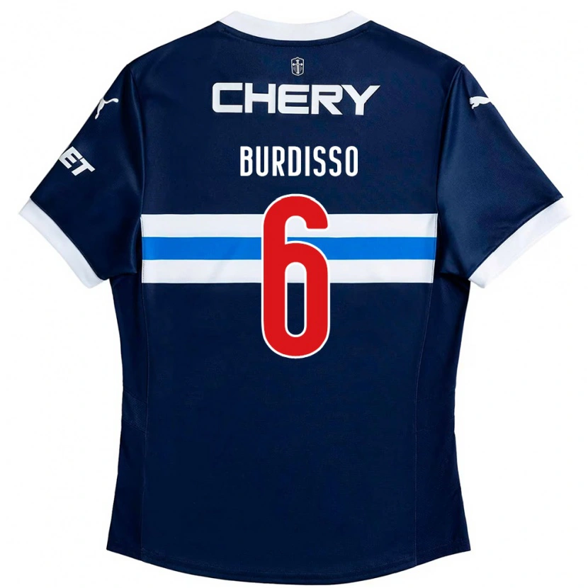 Danxen Donna Maglia Guillermo Burdisso #6 Blu Royal Bianco Kit Gara Away 2025/26 Maglietta