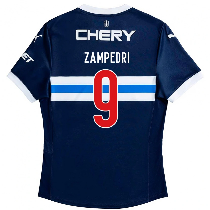 Danxen Donna Maglia Fernando Zampedri #9 Blu Royal Bianco Kit Gara Away 2025/26 Maglietta