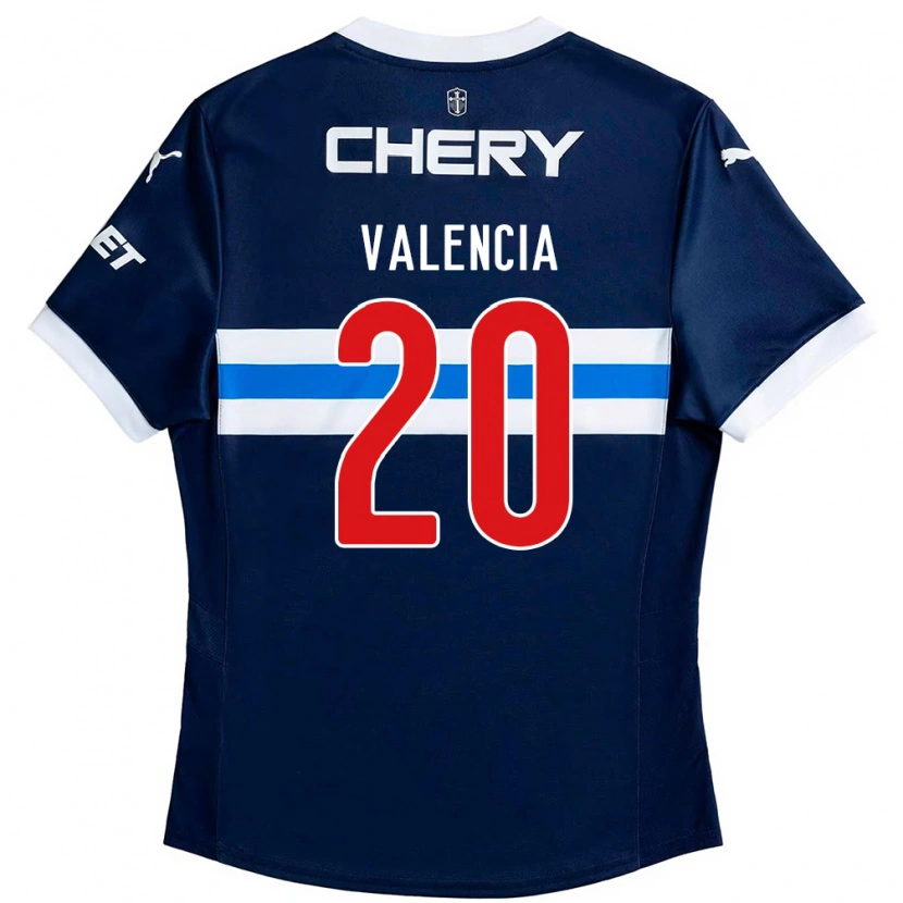 Danxen Donna Maglia Jhojan Valencia #20 Blu Royal Bianco Kit Gara Away 2025/26 Maglietta