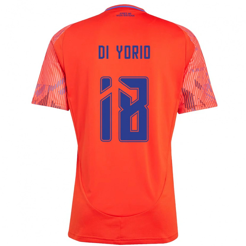 Danxen Donna Maglia Lucas Di Yorio #18 Arancione Rosso Kit Gara Away 2025/26 Maglietta
