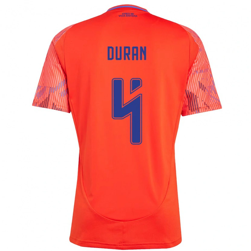 Danxen Donna Maglia Ignacia Durán #4 Arancione Rosso Kit Gara Away 2025/26 Maglietta