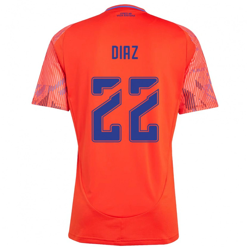Danxen Donna Maglia Valentina Díaz #22 Arancione Rosso Kit Gara Away 2025/26 Maglietta