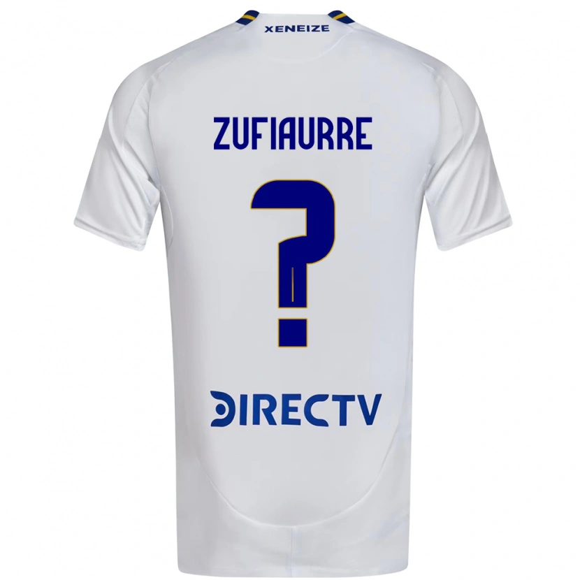 Danxen Donna Maglia Iker Zufiaurre #0 Bianco Blu Kit Gara Away 2025/26 Maglietta