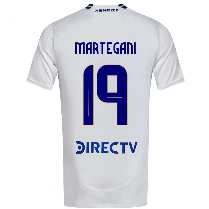 Danxen Donna Maglia Agustín Martegani #19 Bianco Blu Kit Gara Away 2025/26 Maglietta