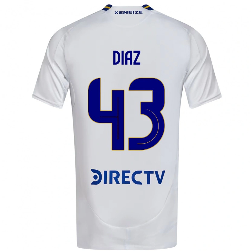 Danxen Donna Maglia Tomas Diaz #43 Bianco Blu Kit Gara Away 2025/26 Maglietta