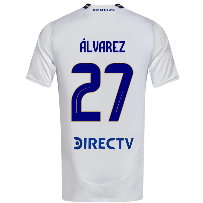 Danxen Donna Maglia Violeta Álvarez #27 Bianco Blu Kit Gara Away 2025/26 Maglietta