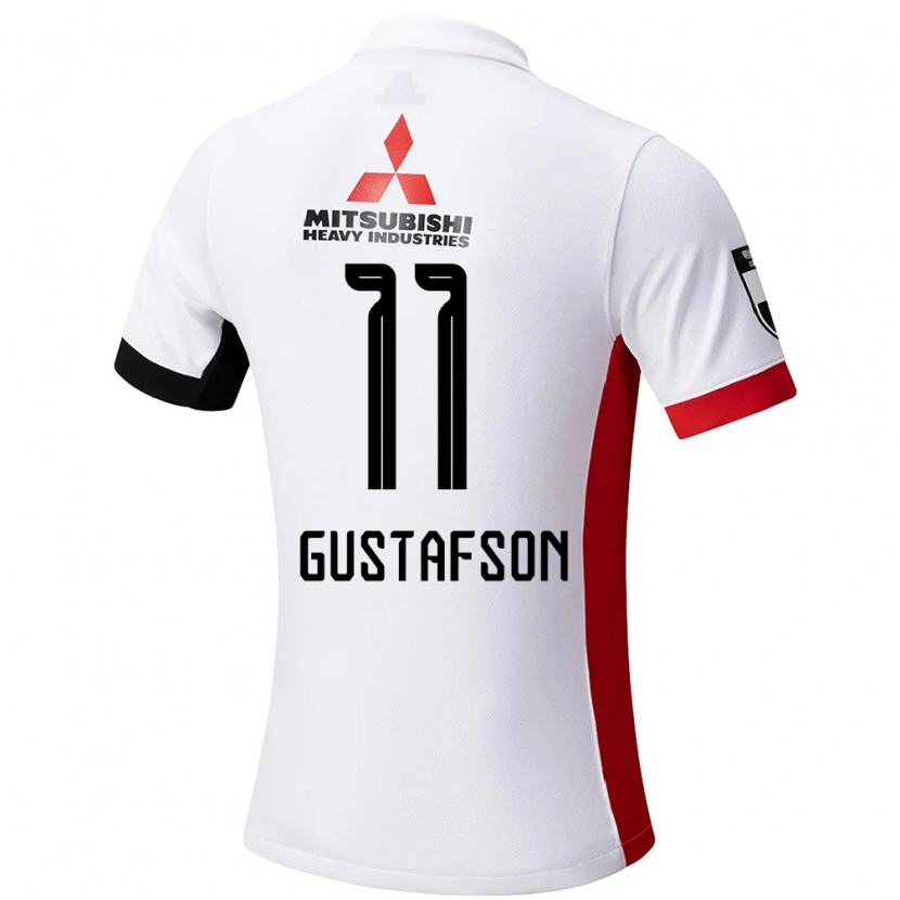 Danxen Donna Maglia Samuel Gustafson #11 Bianco Nero Kit Gara Away 2025/26 Maglietta