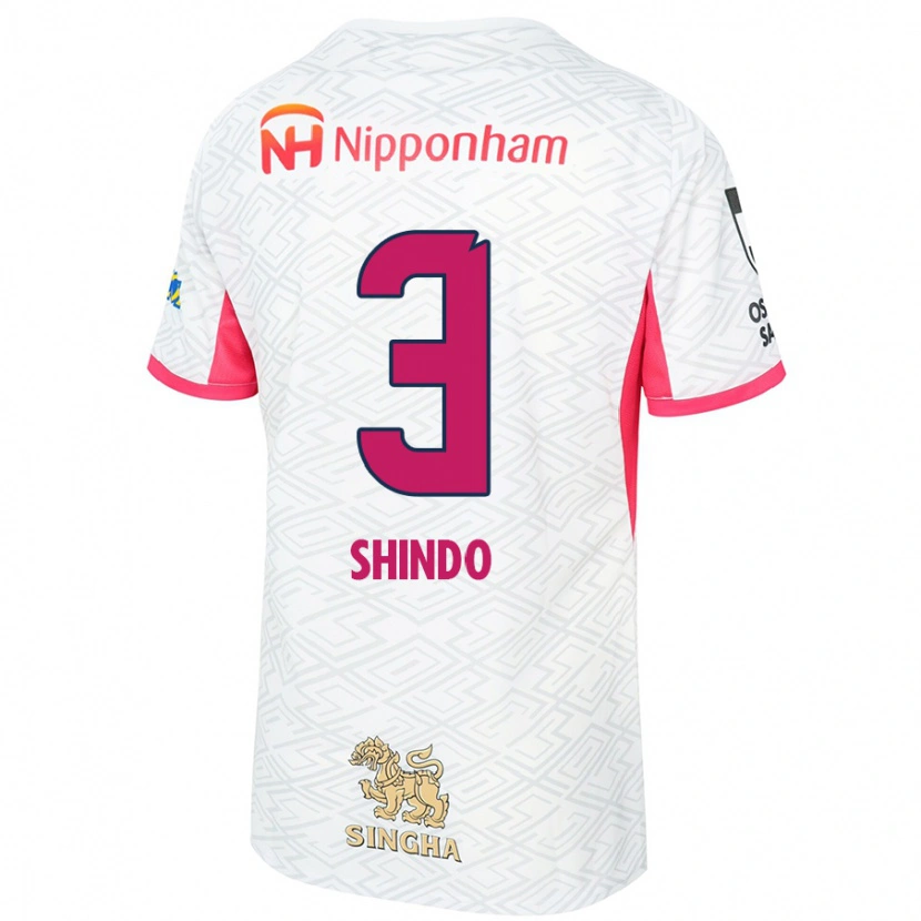 Danxen Donna Maglia Ryosuke Shindo #3 Bianco Rosa Sakura Kit Gara Away 2025/26 Maglietta