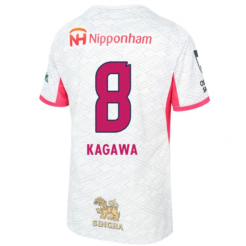 Danxen Donna Maglia Shinji Kagawa #8 Bianco Rosa Sakura Kit Gara Away 2025/26 Maglietta