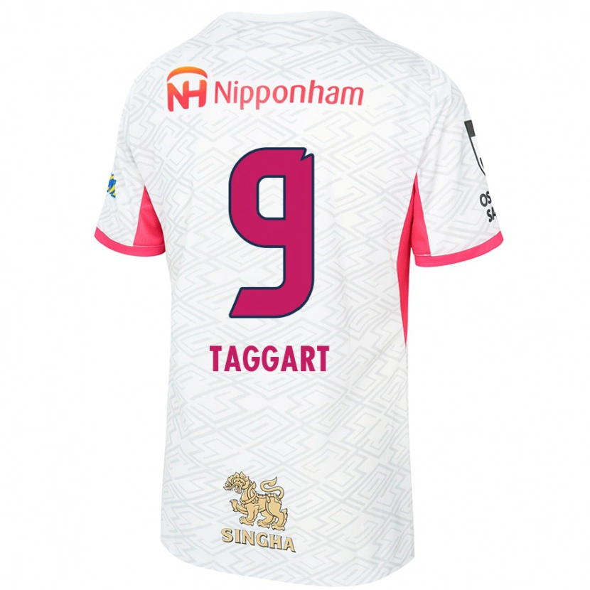 Danxen Donna Maglia Adam Taggart #9 Bianco Rosa Sakura Kit Gara Away 2025/26 Maglietta