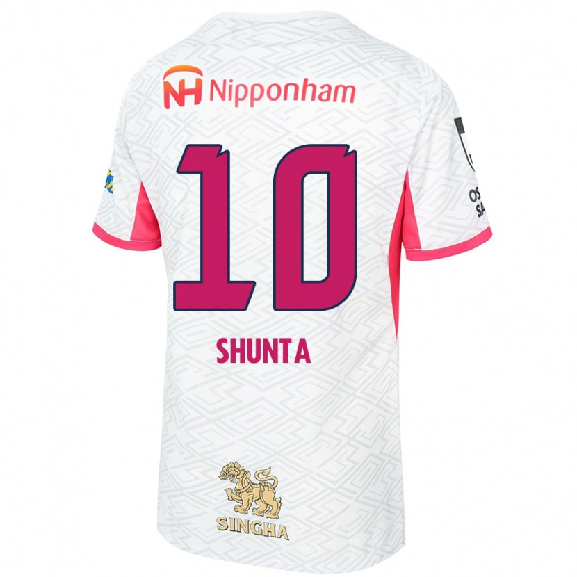 Danxen Donna Maglia Shunta Tanaka #10 Bianco Rosa Sakura Kit Gara Away 2025/26 Maglietta