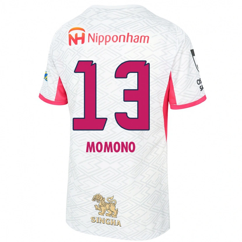 Danxen Donna Maglia Miyuka Momono #13 Bianco Rosa Sakura Kit Gara Away 2025/26 Maglietta