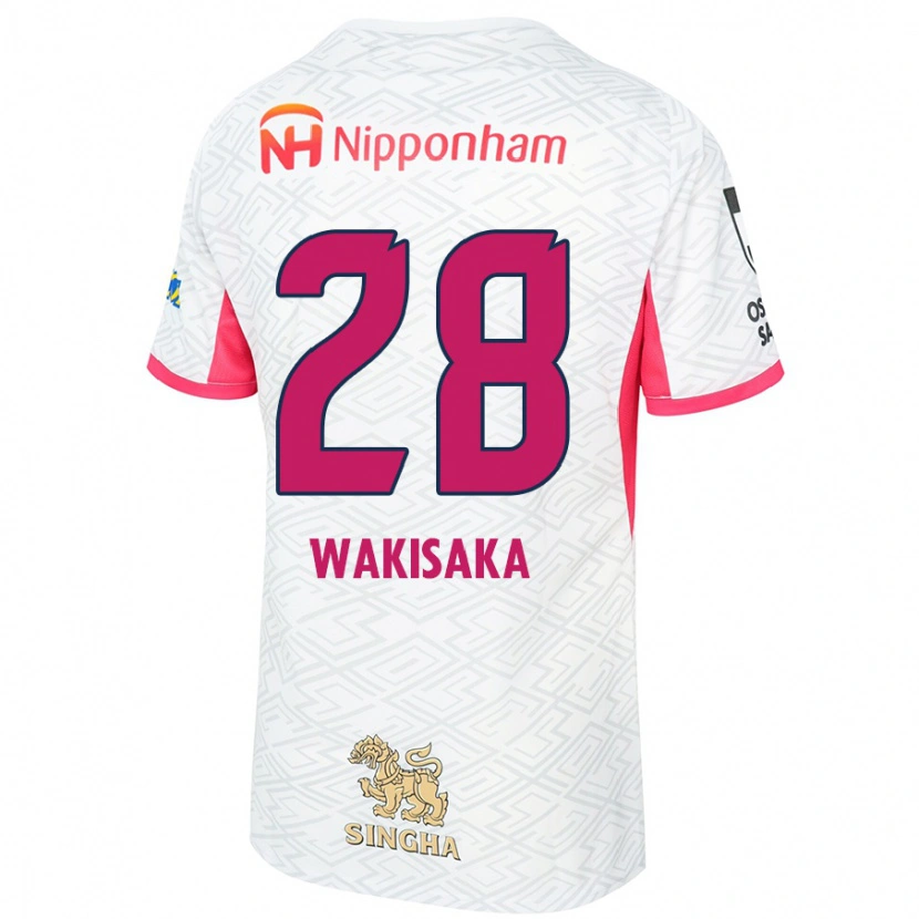 Danxen Donna Maglia Reina Wakisaka #28 Bianco Rosa Sakura Kit Gara Away 2025/26 Maglietta
