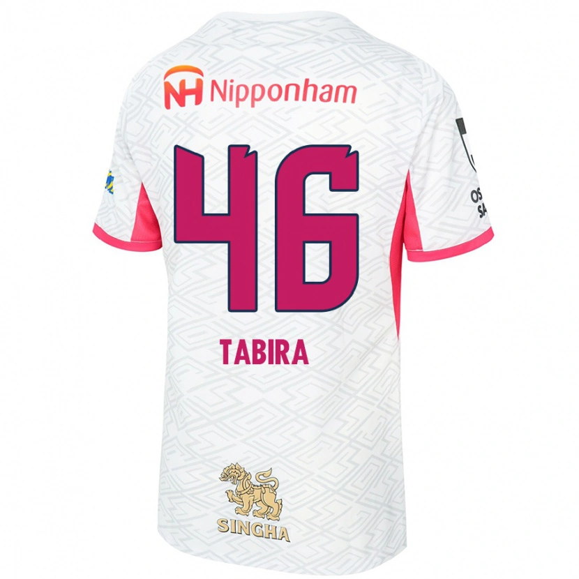 Danxen Donna Maglia Tatsuya Tabira #46 Bianco Rosa Sakura Kit Gara Away 2025/26 Maglietta