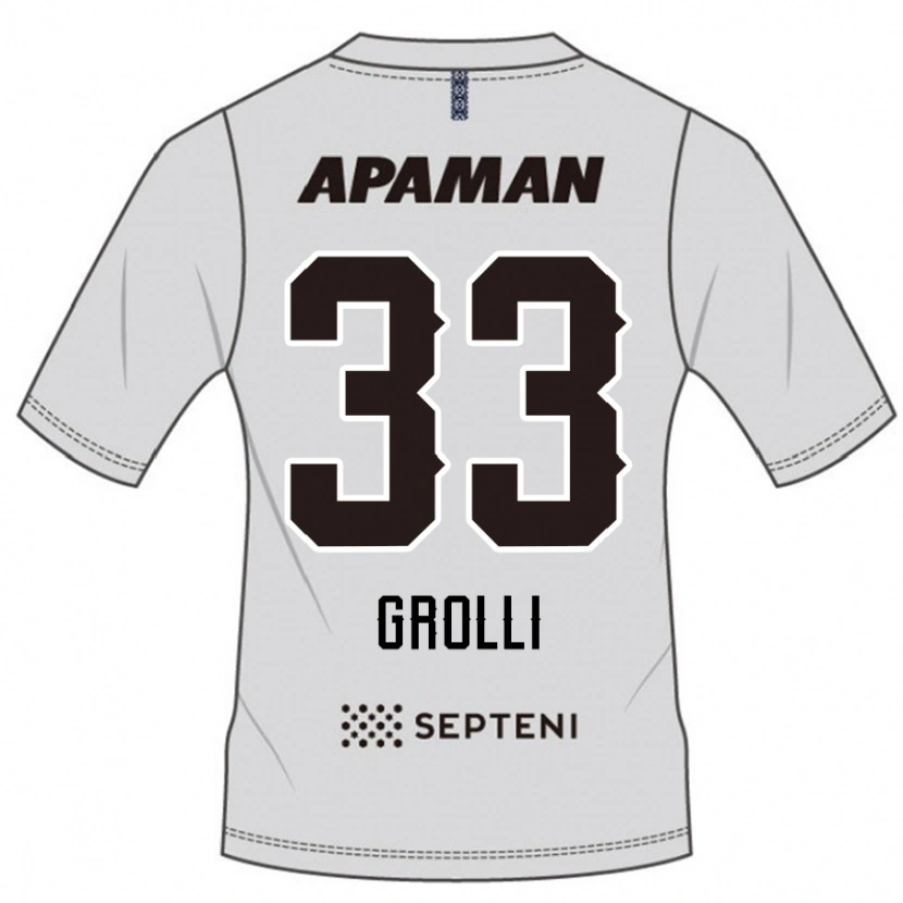 Danxen Donna Maglia Douglas Grolli #33 Grigio Chiaro Kit Gara Away 2025/26 Maglietta
