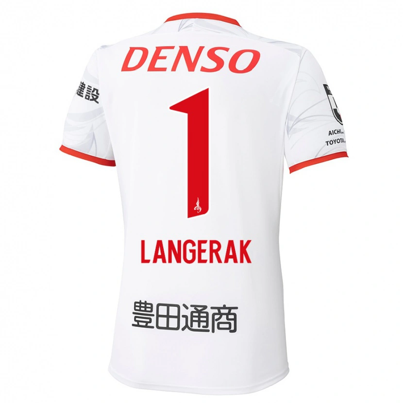 Danxen Donna Maglia Mitchell Langerak #1 Bianco Rosso Kit Gara Away 2025/26 Maglietta