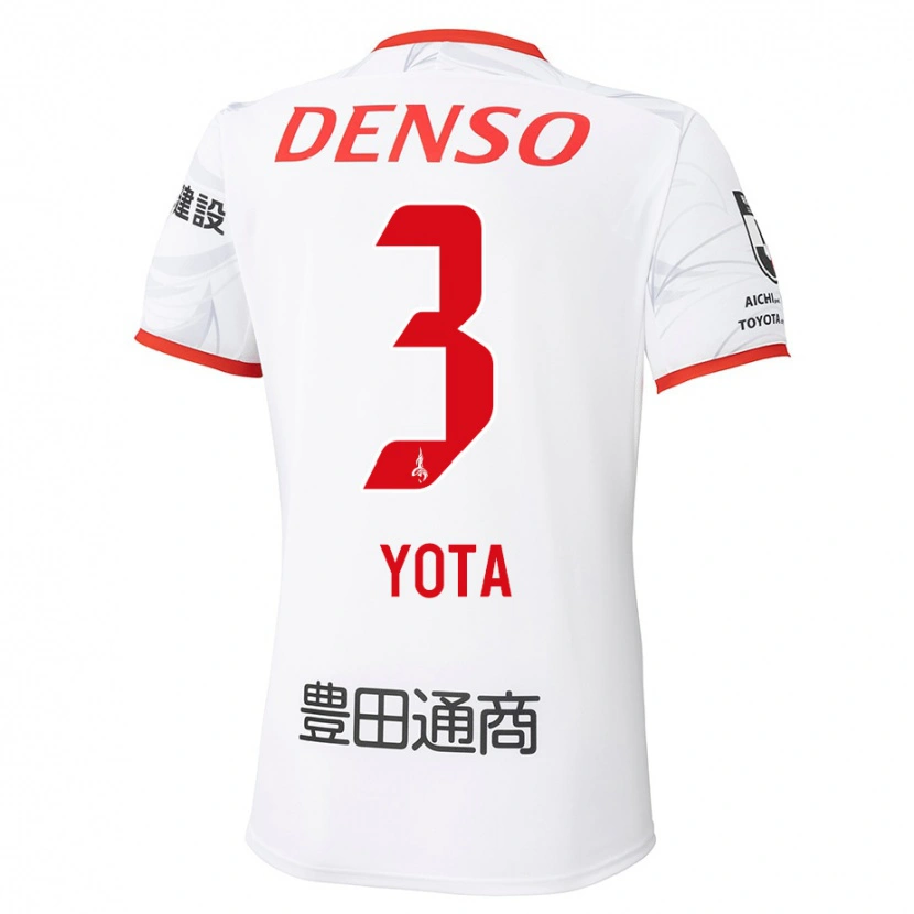 Danxen Donna Maglia Yota Sato #3 Bianco Rosso Kit Gara Away 2025/26 Maglietta