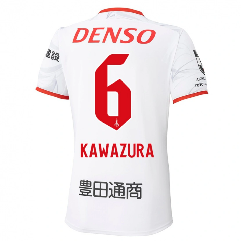 Danxen Donna Maglia Akinari Kawazura #6 Bianco Rosso Kit Gara Away 2025/26 Maglietta