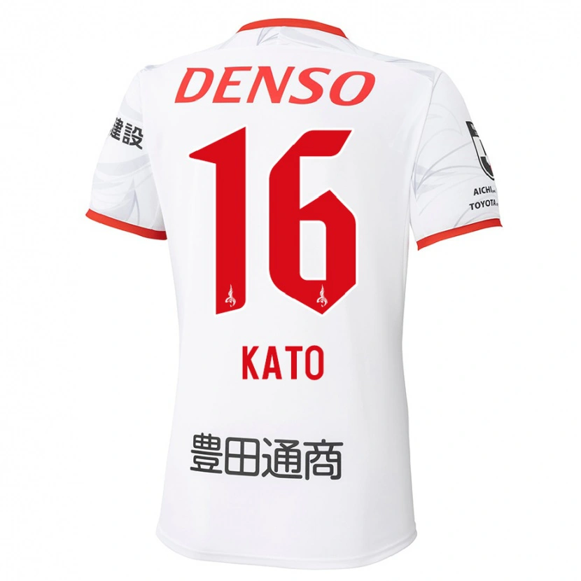 Danxen Donna Maglia Naotaro Kato #16 Bianco Rosso Kit Gara Away 2025/26 Maglietta