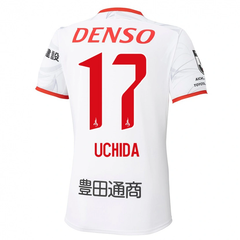 Danxen Donna Maglia Takuya Uchida #17 Bianco Rosso Kit Gara Away 2025/26 Maglietta