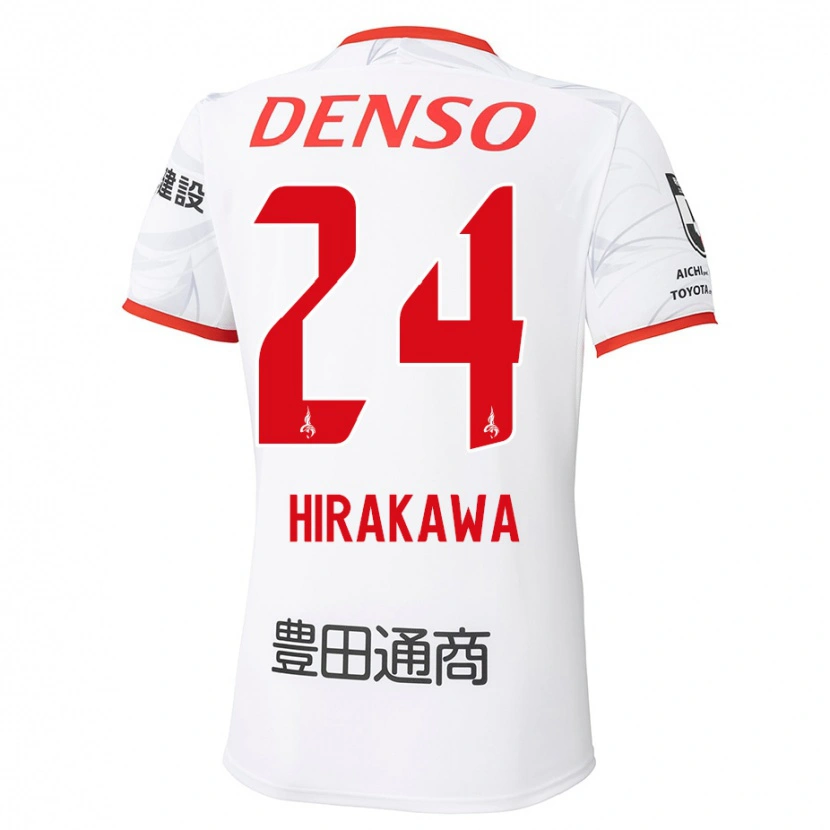 Danxen Donna Maglia Haruto Hirakawa #24 Bianco Rosso Kit Gara Away 2025/26 Maglietta
