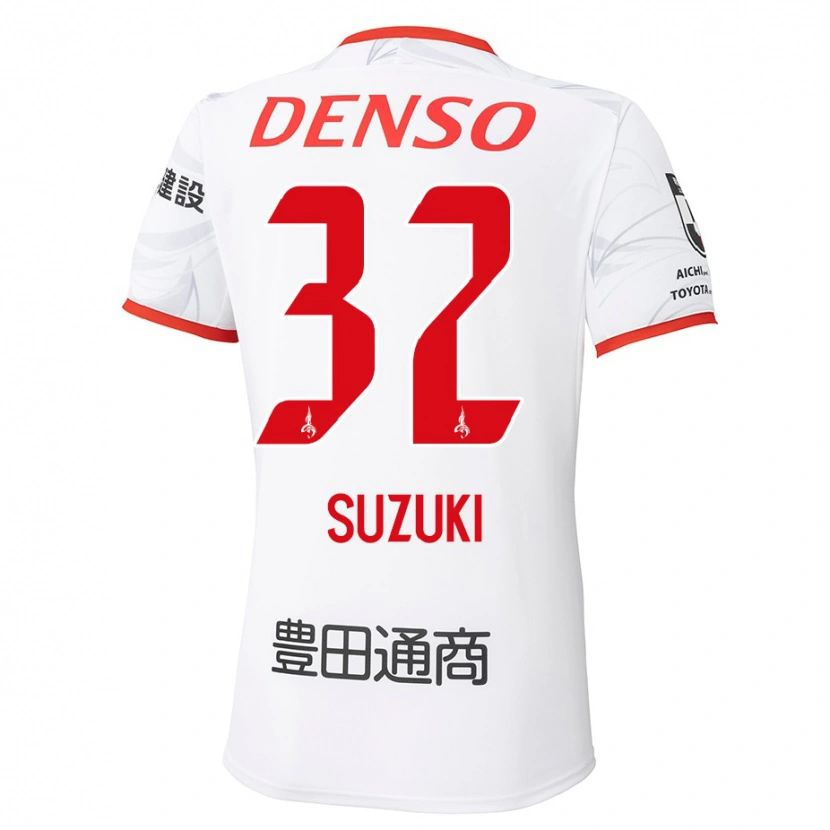 Danxen Donna Maglia Haruto Suzuki #32 Bianco Rosso Kit Gara Away 2025/26 Maglietta