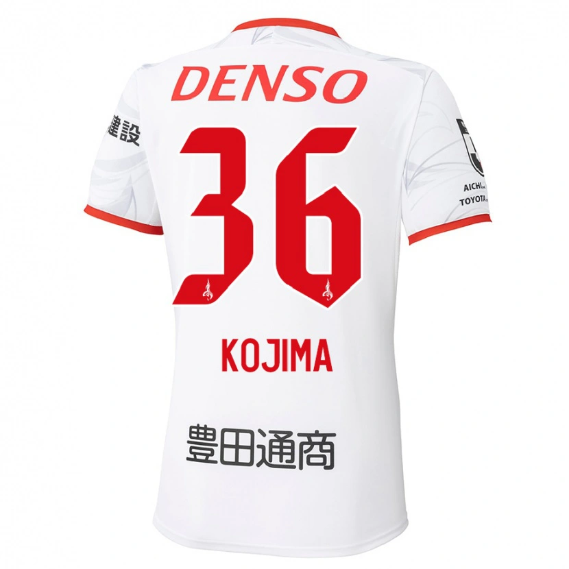 Danxen Donna Maglia Aoto Kojima #36 Bianco Rosso Kit Gara Away 2025/26 Maglietta