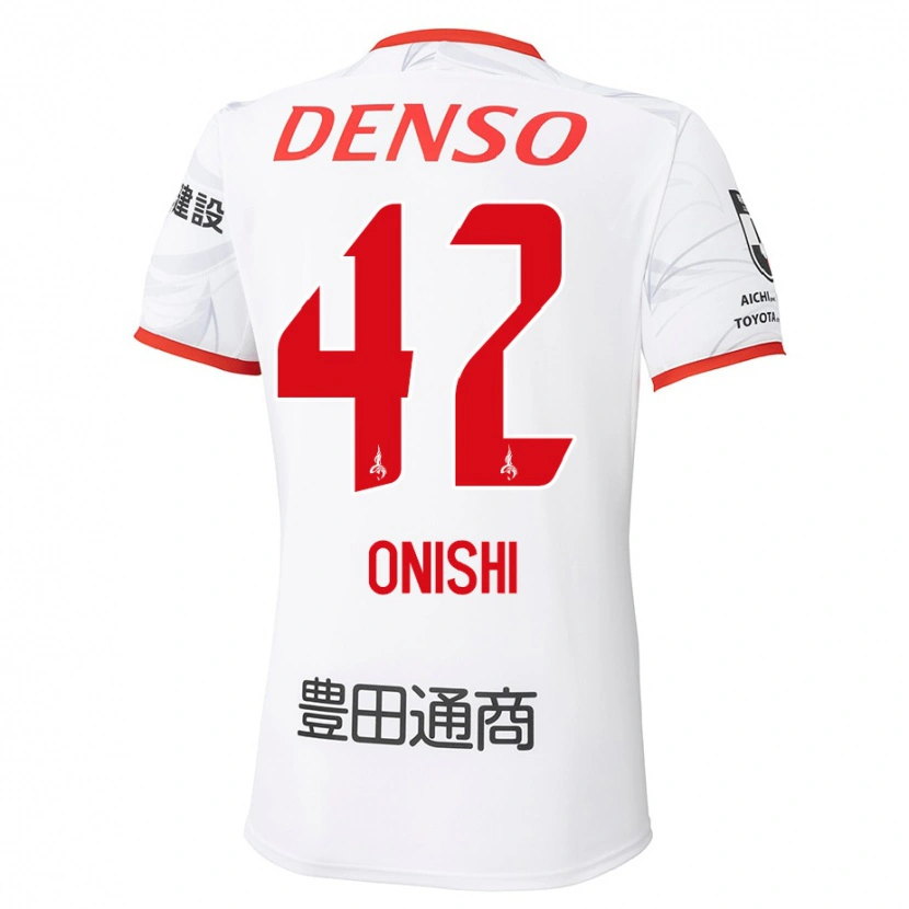 Danxen Donna Maglia Ritsu Onishi #42 Bianco Rosso Kit Gara Away 2025/26 Maglietta