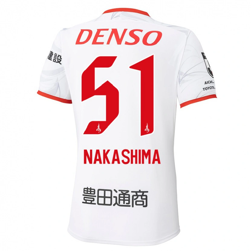 Danxen Donna Maglia Shinichiro Nakashima #51 Bianco Rosso Kit Gara Away 2025/26 Maglietta