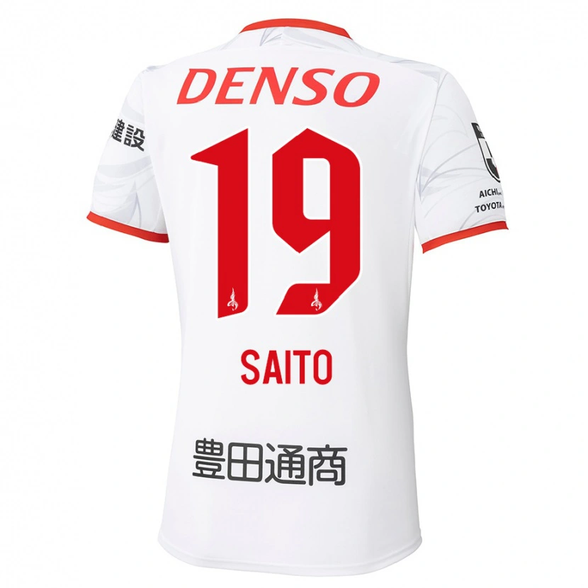 Danxen Donna Maglia Manabu Saito #19 Bianco Rosso Kit Gara Away 2025/26 Maglietta