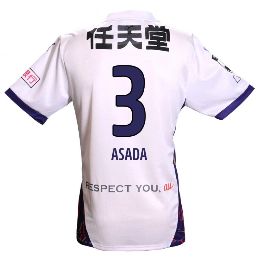 Danxen Donna Maglia Shogo Asada #3 Bianco Viola Nero Kit Gara Away 2025/26 Maglietta
