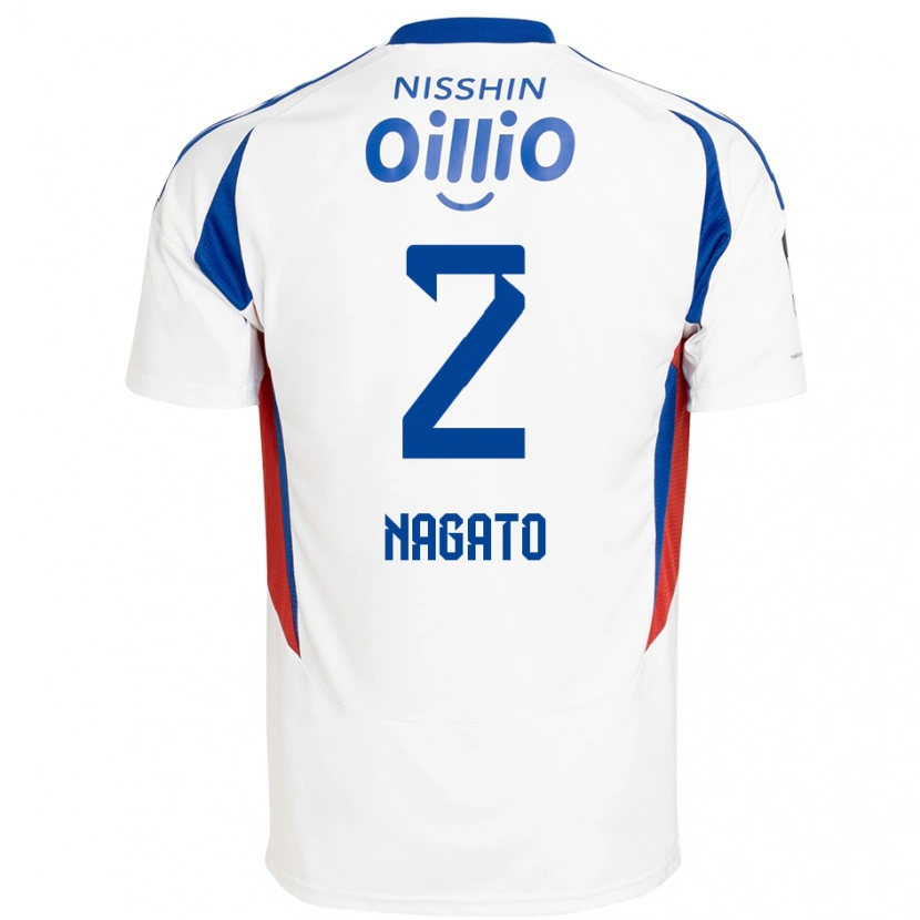 Danxen Donna Maglia Katsuya Nagato #2 Bianco Blu Royal Kit Gara Away 2025/26 Maglietta