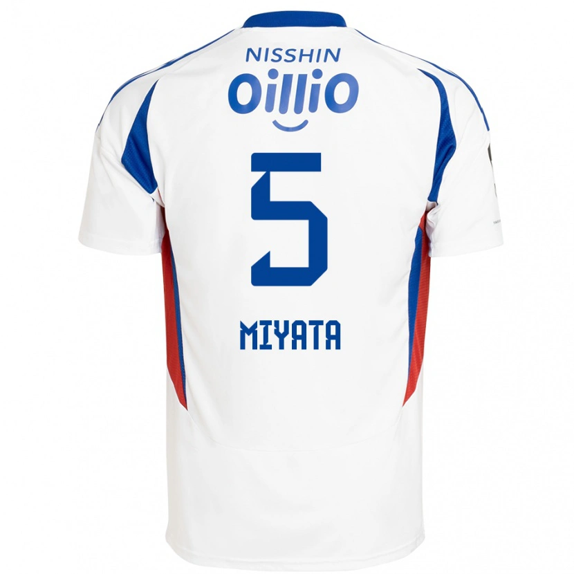 Danxen Donna Maglia Haru Miyata #5 Bianco Blu Royal Kit Gara Away 2025/26 Maglietta