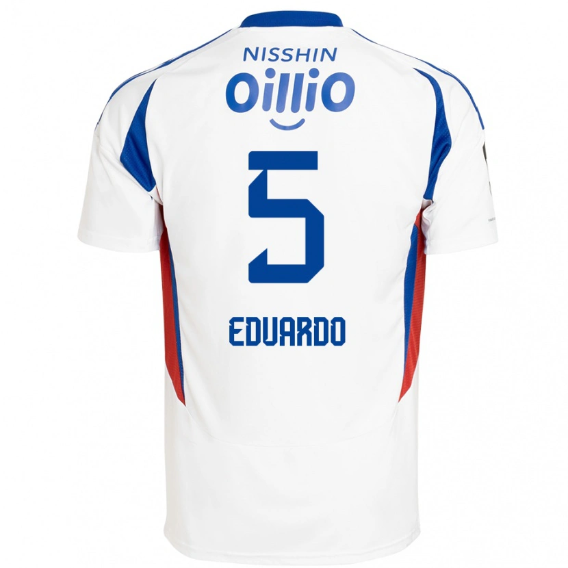 Danxen Donna Maglia Eduardo #5 Bianco Blu Royal Kit Gara Away 2025/26 Maglietta
