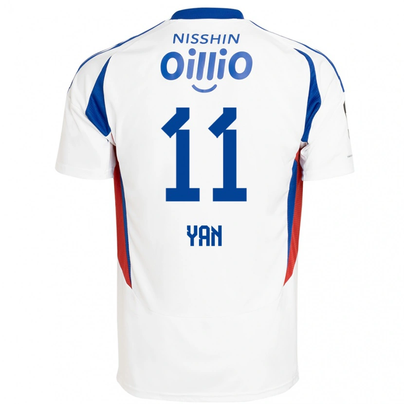 Danxen Donna Maglia Yan Matheus #11 Bianco Blu Royal Kit Gara Away 2025/26 Maglietta