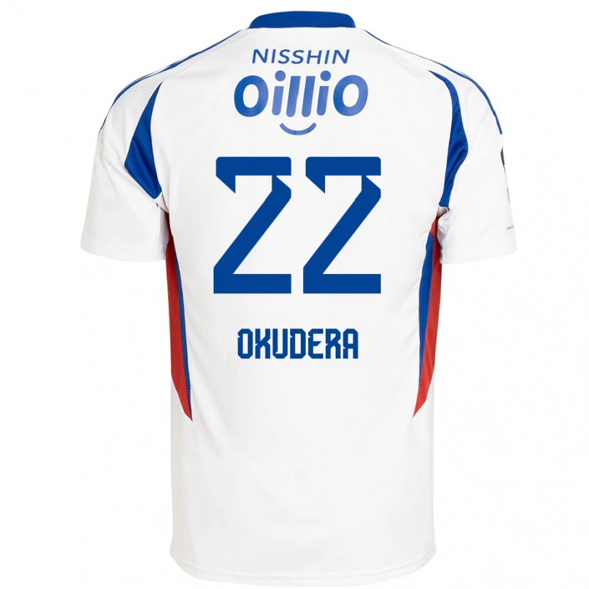 Danxen Donna Maglia Minato Okudera #22 Bianco Blu Royal Kit Gara Away 2025/26 Maglietta
